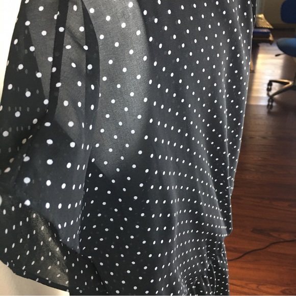 White House Black Market Women's Black with White Polka Dot Dress Size 10 - Picture 4 of 9